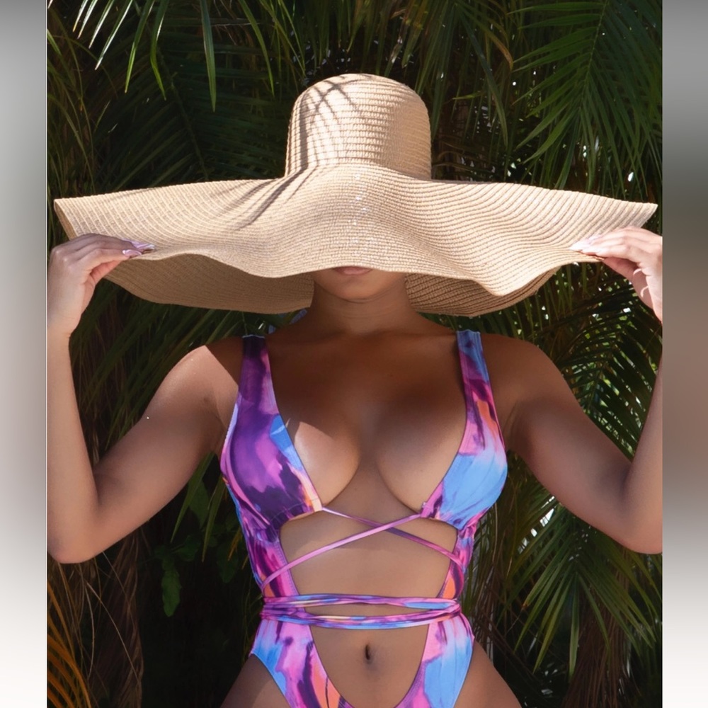 Matte Collection - Maldives Oversized Beach Hat - Tan